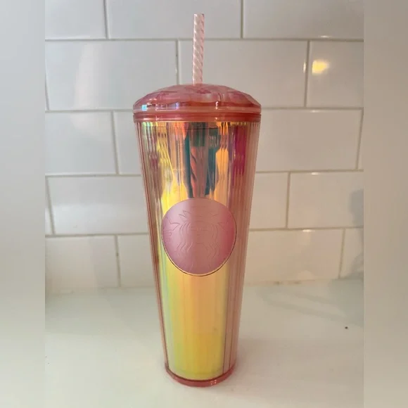 Starbucks rose gold kaleidoscope venti tumbler with straw - Picture 1 of 4